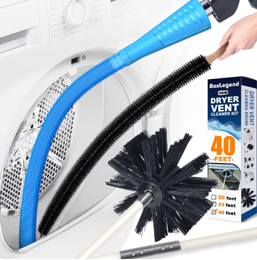 Dryer Vent Cleaner Kit(3 Pack), 40 Feet Dryer Vent Brush with Drill Attachment and Flexible Lint Brush