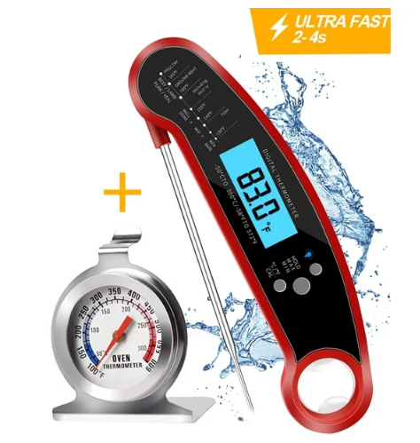 Meat Thermometer and Oven Thermometer Digital Folding Thermometer Food Thermometer and Oven Thermometer