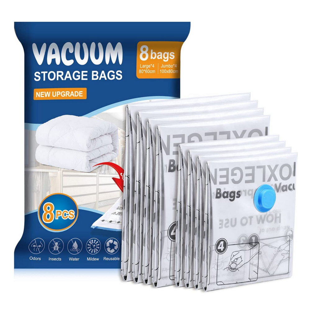 Hanging Vacuum Storage Bags Space Saver Bags for Clothes Vacuum Sealer Set  of 4