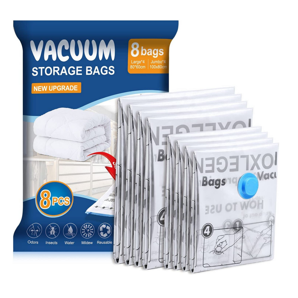 Spacesaver's Space Bags Vacuum Storage Bags (Jumbo Vacuum Storage Bags  6-Pk) Save 80% Space - Vacuum Bags for Comforters and Blankets, Bedding