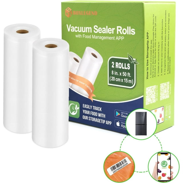 3 Rolls 11" x 20'Vacuum Sealer Bags for Freezer Food Saver,Food Storage Bags Freezer Safe Vacuum Seal Bags