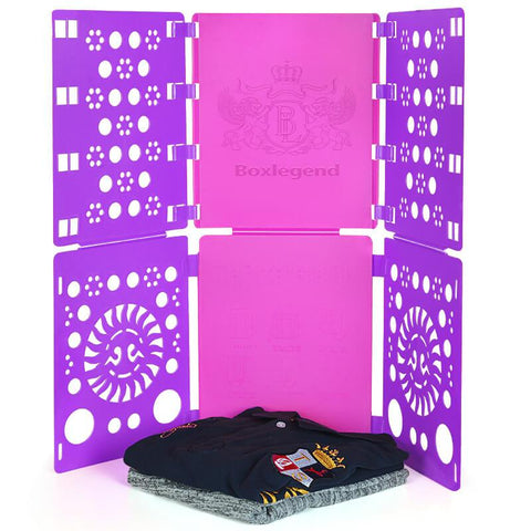 Boxlegend V3 Shirt Folding Board t Shirts Clothes Folder-Solid Color Upgrade Style Purple&Pink